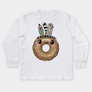 Cute chocolate donut Kids Long Sleeve T-Shirt